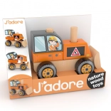 Fa építőkocsi kirakó