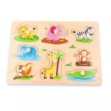 Fa puzzle tábla Dzsungel