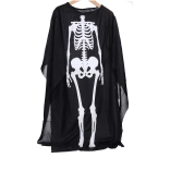 Gyerek fekete köpeny csontváz mintával