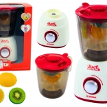 Gyerek turmixgép fénnyel és hangokkal, forgó pengékkel és 3 műanyag gyümölccsel