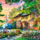 Puzzle TREFL Premium Plus: Tea Idő - Sleepy Lane Cottage 1000 darab
