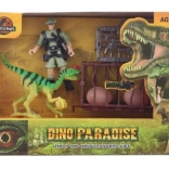 Dinoszaurusz katonával és kiegészítőkkel