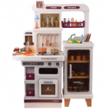 interaktív bézs gyerek konyha fény-, hang- és gőzeffektekkel