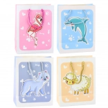 Ajándéktáska 3D-s állatkákkal pasztell színekben