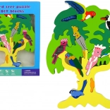 Fa fapuzzle papagájokkal