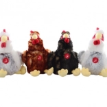 Plüss játék tyúk kakassal, hanggal, 22 cm