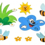 DoDo fa dekoráció: rét és méhecskék