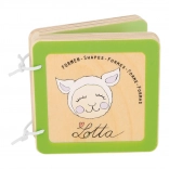 Fából készült LOTTA könyvecske – első formák babáknak