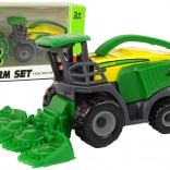 Zöld kisméretű mezőgazdasági kombájn – játék