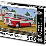 Retro autós puzzle – Škoda 706 RO Lux (1951) busz, 500 darab