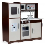 Nagy fa konyha gyerekeknek hűtővel és szekrényekkel az ECOTOYS-tól