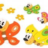 Fa dekoráció Pillangók és Virágok