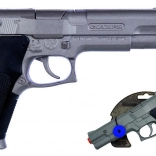 Rendőrségi pisztoly ezüstszínű, matt, fém, 8 lövéses