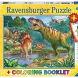 RAVENSBURGER őslények világa XXL 100 darabos puzzle + színezők