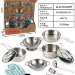 Gyerekfém konyhai készlet 13 darabos kiegészítőkkel