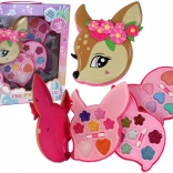 Gyermek sminkkészlet Őzike – színes szemhéjfestékek és csillámok