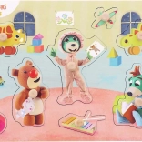 Fa beillesztős kirakó Bobaski és Maci – 8 darab