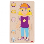 Goki fa puzzle emberi test lány