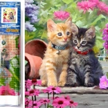 Gyémánt festés Kiscicák a kertben 30x40 cm
