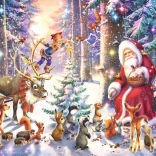 Puzzle Karácsony az erdőben XXL 100 darab