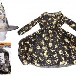 Karneváli boszorkány jelmez – arany (ruha és kalap)