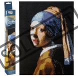 GRAFIX gyémántfestés – Lány gyöngy fülbevalóval 40 × 50 cm