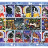 ANATOLIAN puzzle macskás karácsonyi bélyegek 1000 darab