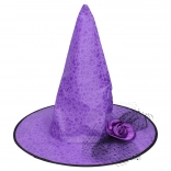 Karneváli készlet lila boszorkány kalap