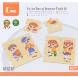 VIGA fa oktató puzzle: öltözködés gyerekeknek, 28 darab