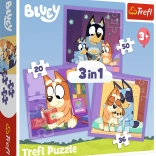 Puzzle TREFL Ismerkedj meg Bluey-val 3 az 1-ben