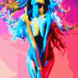 Gyémántfestés – színekben fürdő nő 30 × 40 cm