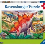 Ravensburger dinoszauruszvilág puzzle 2×24 darab