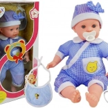 Baba Játékbaba 45 cm Kék Ruhában