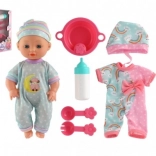 Baba kemény testtel és kiegészítőkkel, 25 cm