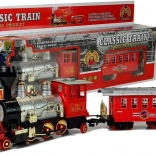 Klasszikus elemes vonat füsttel, hangokkal és fényhatásokkal