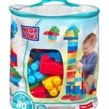 Mega Bloks nagy építőkocka-zsák – kék (80 db)