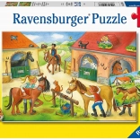 Ravensburger puzzle – nyaralás a tanyán lovakkal, 2×12 darab