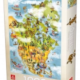 Puzzle Rajzolt Amerika Térképe 1000 darab