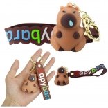 Kapibara kulcstartó karabinerrel és gyűrűvel