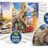 TREFL puzzle városkollázs Párizs–Velence–London 1000 darab + feltekerhető alátét