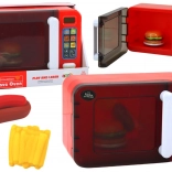 Gyerek mikrohullámú sütő fénnyel és kiegészítőkkel, piros