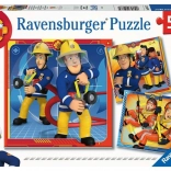 Ravensburger puzzle Tűzoltó Sam a mentésben 3x49 darab