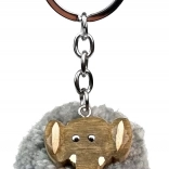 Fa Pompon Elefánt Kulcstartó