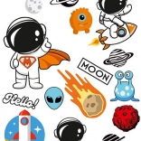 Vasalható matricák űrmotívumokkal