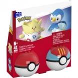 Poké Ball Mega Construx építőkészlet Togepi és Piplup figurákkal