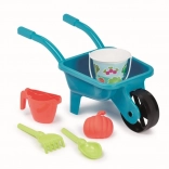 Kerti talicska locsolókannával és vödörrel