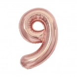 Fólia lufi 9-es szám, ezüst, 85 cm