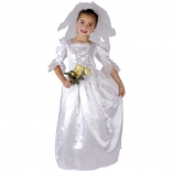 Karneváli menyasszonyi jelmez, méret 120-130 cm