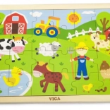 Viga fa puzzle farm gyerekeknek