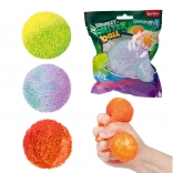Antistressz szorongatható labda mohaszerű felülettel, 7,5 cm